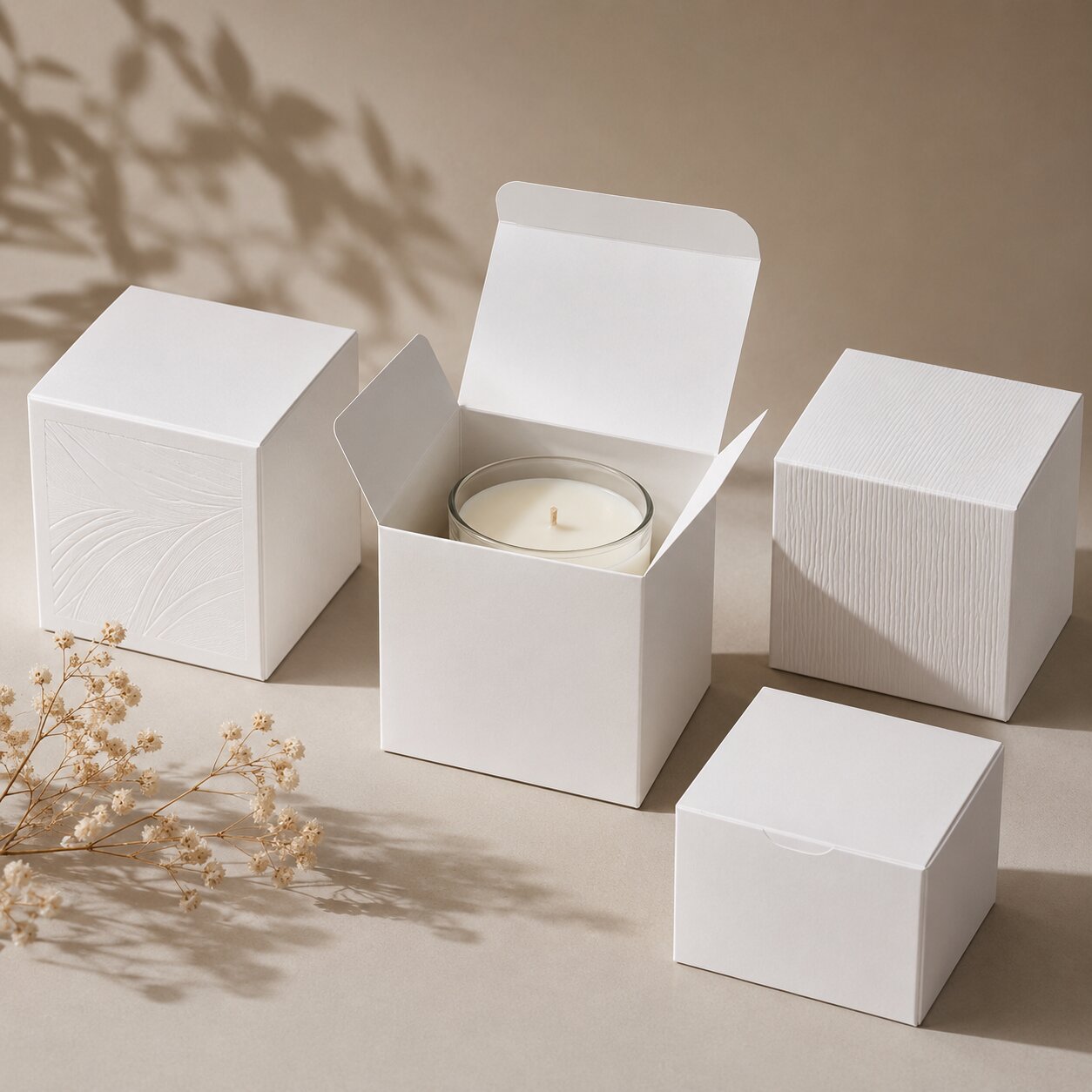 Custom White Candle Boxes