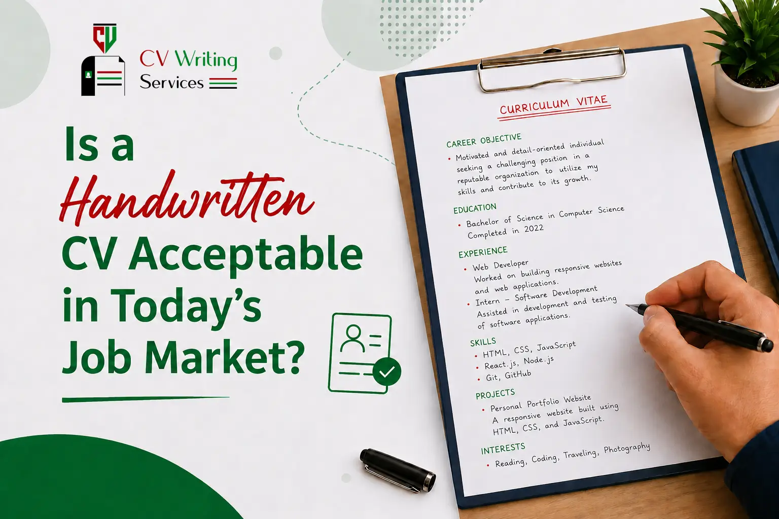 Is a Handwritten CV Acceptable in Today’s Job Market