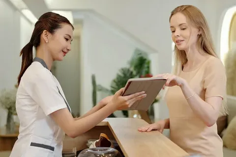 Women at med spa clinic