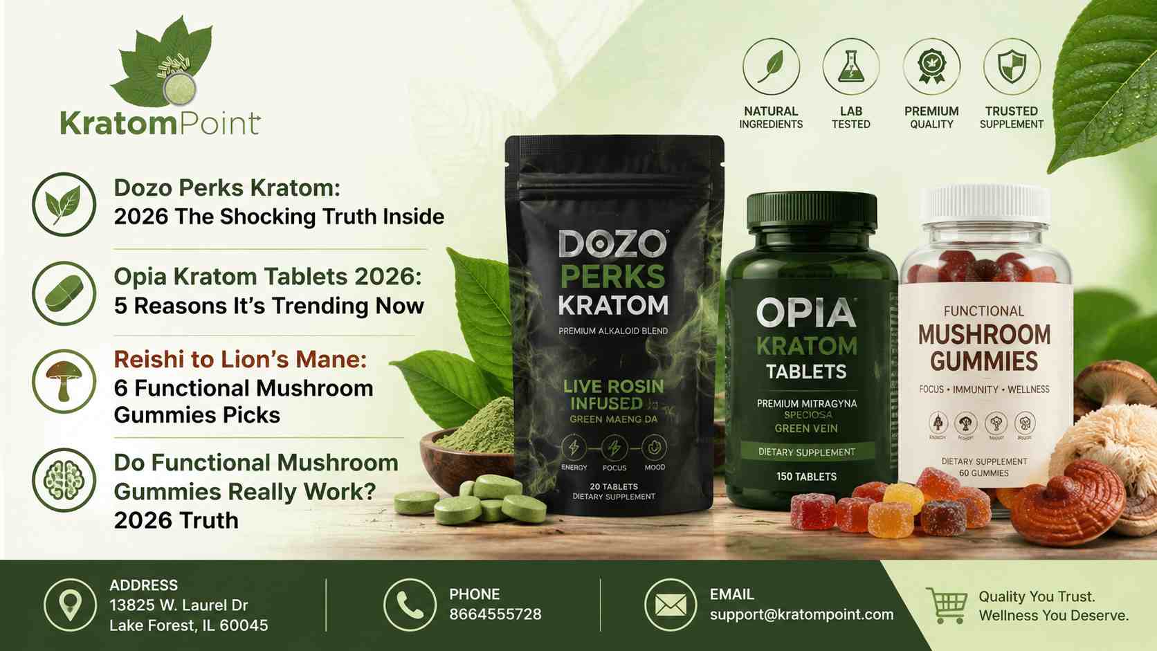 Opia Kratom Dozo Perks Functional Mushroom kratompoint.com